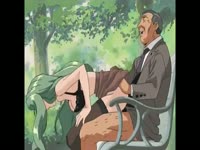 Naughty old cock pounded the pussy of an anime teen